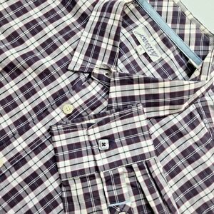 Jeremy Argyle NYC Mens Shirt XL Button-Up Purple Plaid‎ Long Sleeve